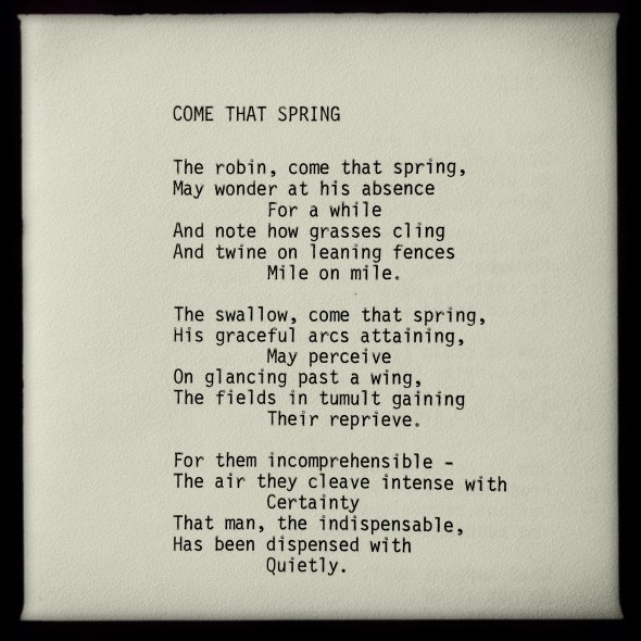 Come That Spring | a poem by George Murray