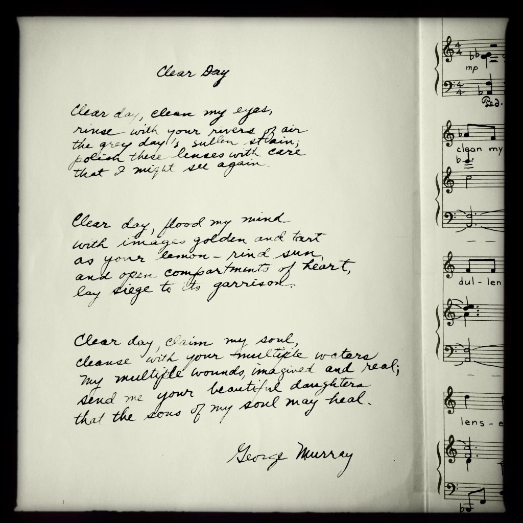CLEAR DAY – poem (song) by George&nbsp;Murray
