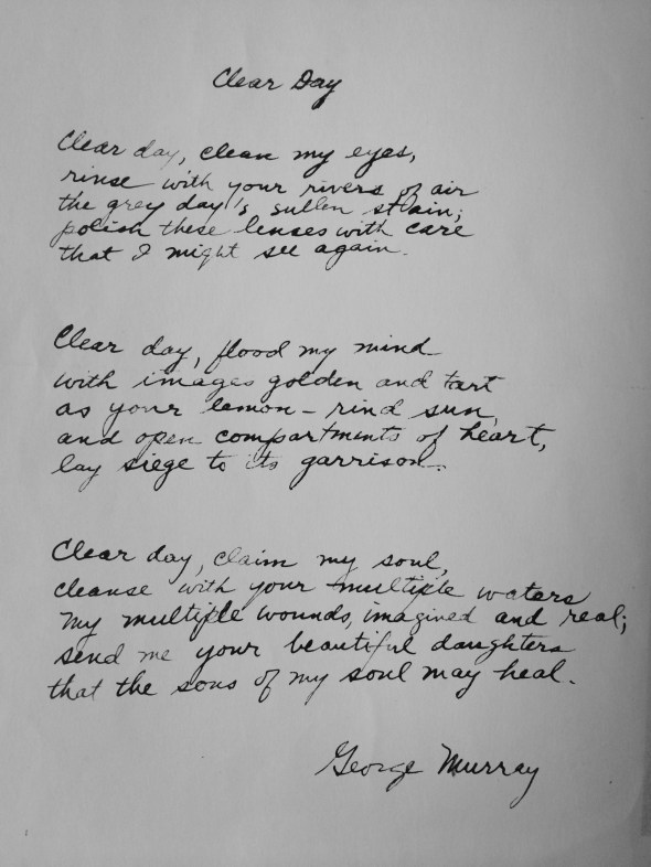 CLEAR DAY - poem (song) by George Murray, Poet
