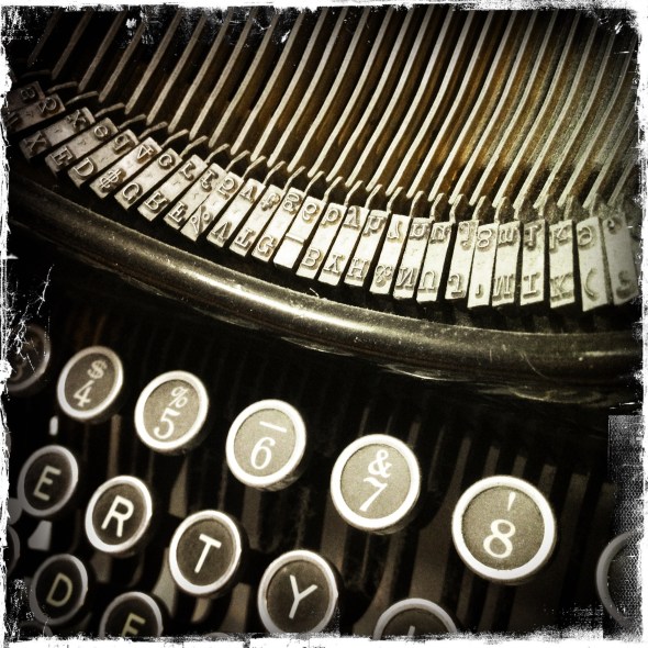 Found old typewriter! / I hear Father's voice through it / though it was not his.