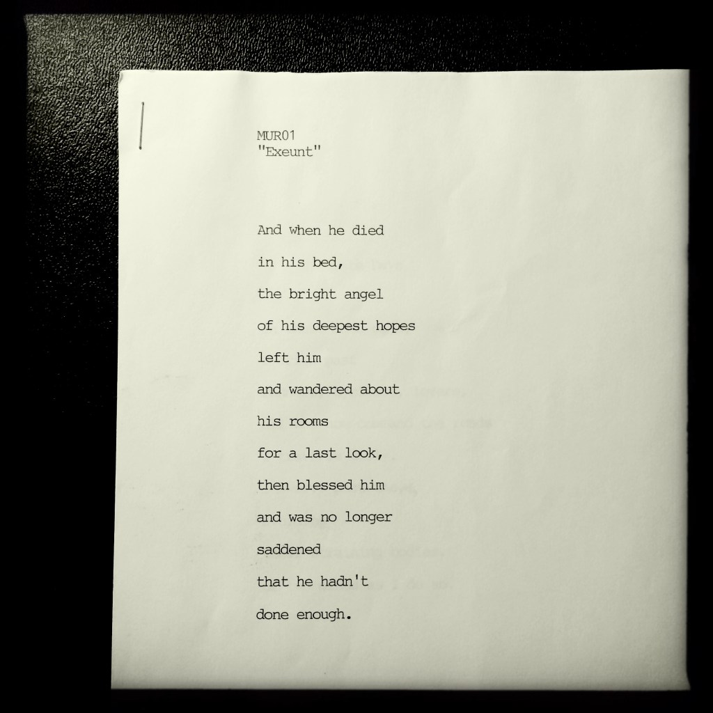 EXEUNT – poem by George&nbsp;Murray